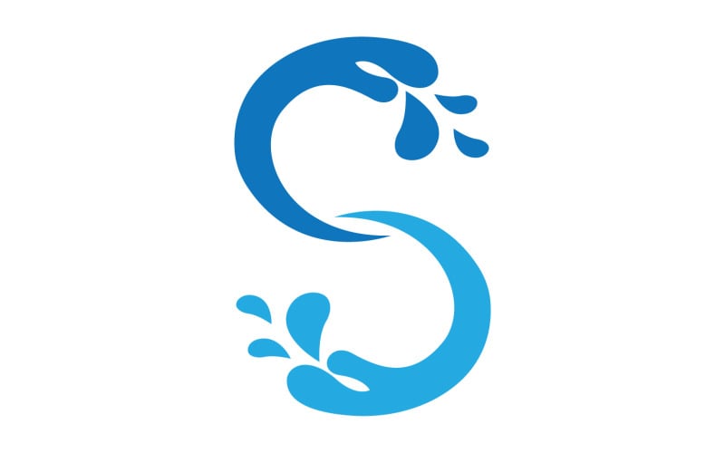 S splash water blue logo vector version v3 Logo Template