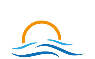 Sea waves logo, sun waves logo
