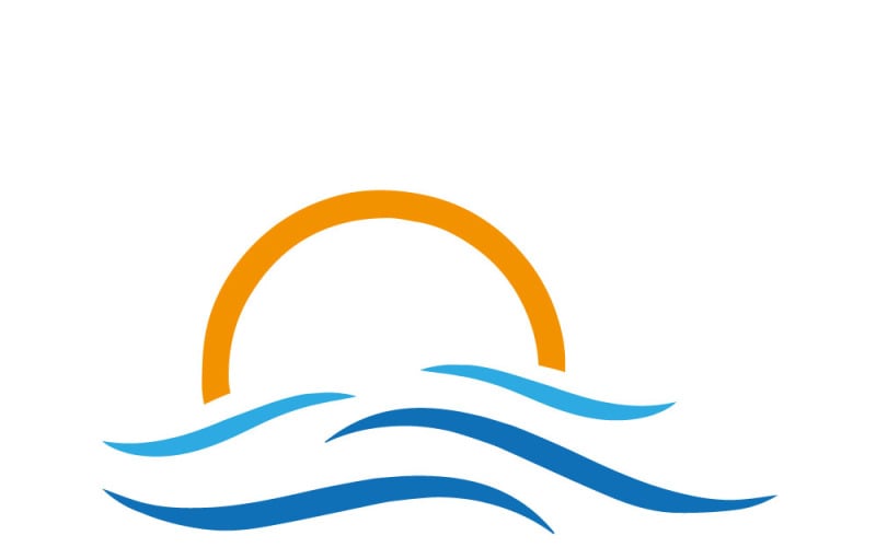 Sea waves logo, sun waves logo Logo Template