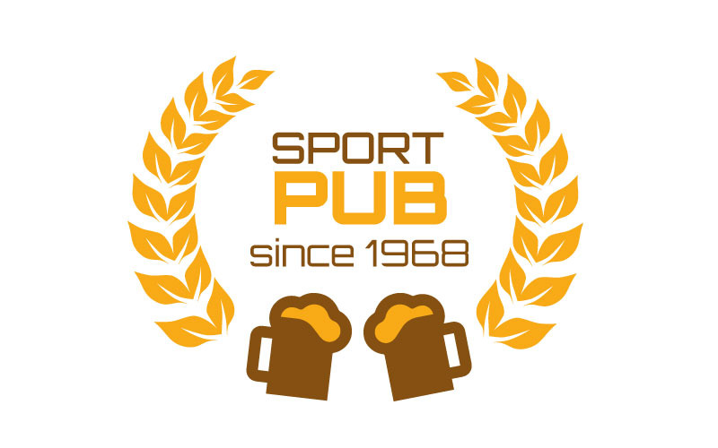 Soccer ball and beer symbol for football sport bar Logo Template