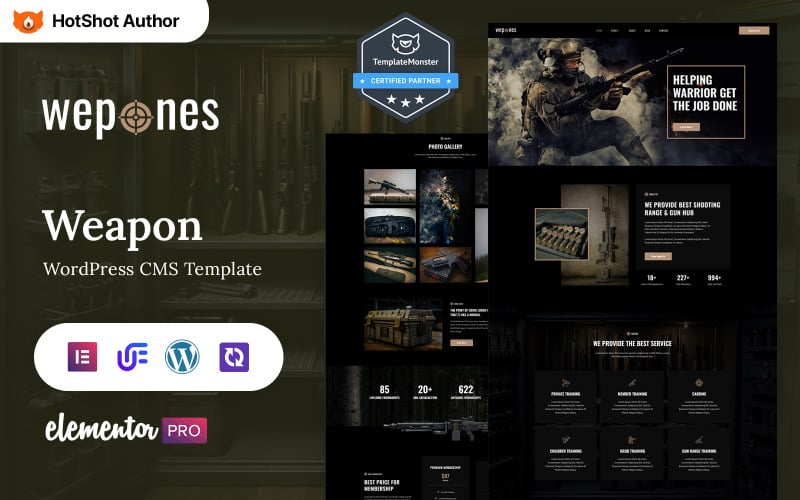 Wepones - Weapon Store WordPress Elementor Theme WordPress Theme