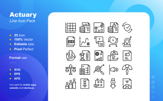 Actuary outline icon packs
