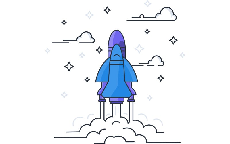 An illustration on the space rocket theme Illustration