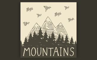An illustration on the theme of a natural mountain