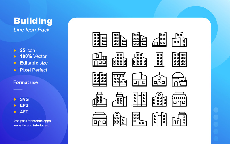 Building construction line icon pack Icon Set