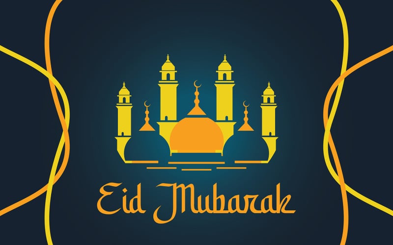 Eid Mubarak Social Media Poster Design Vector Graphic