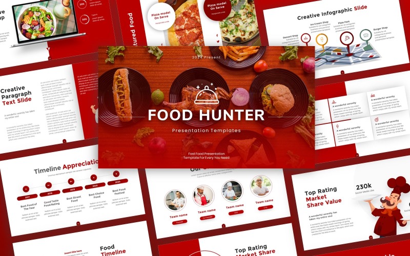 Foodhunt Food and Resto Presentation Template PowerPoint Template