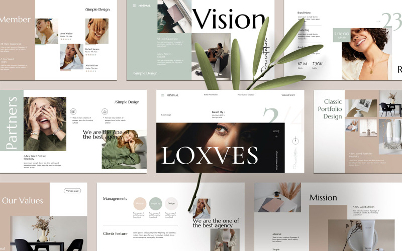 Loxves Minimal Presentation Template PowerPoint Template