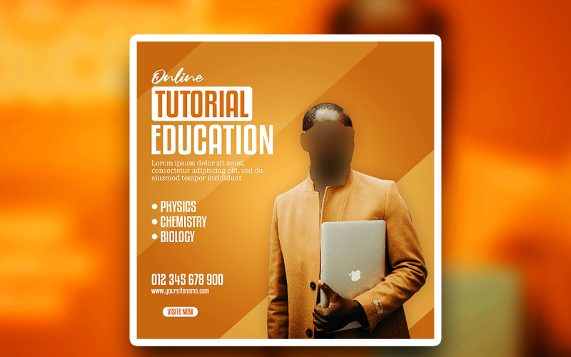Premium Online Educational Advertisement Square psd design Social Media