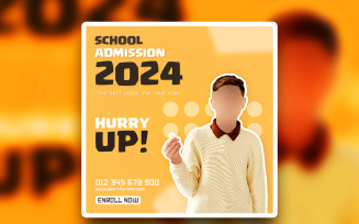 Premium School Admission Educational Advertisement Square psd design