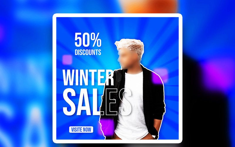 Premium Winter Sales Advertisement Square psd design Social Media