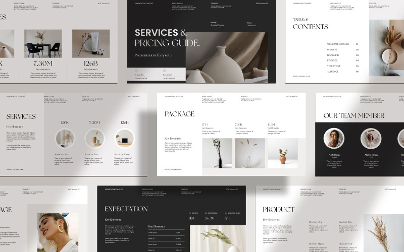 Services & Pricing Guide Presentation Template PowerPoint Template