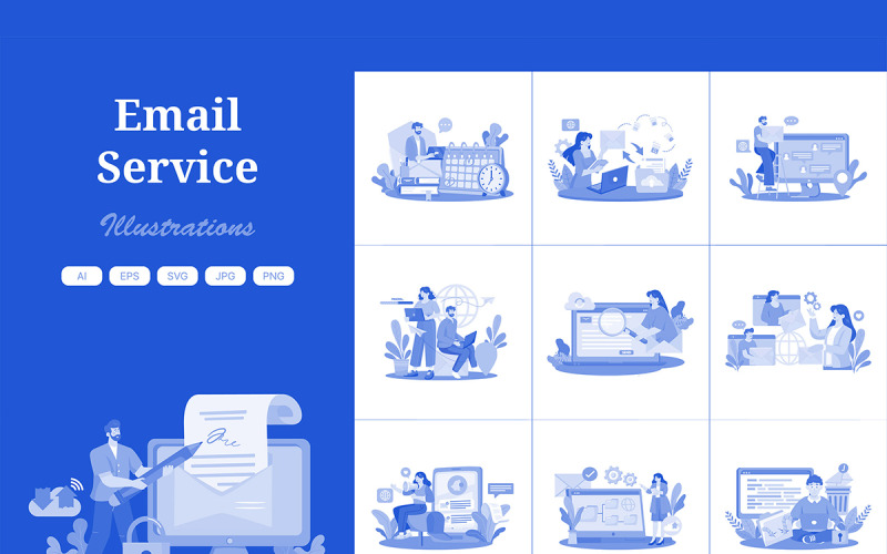 M738_ Email Service Illustration Pack