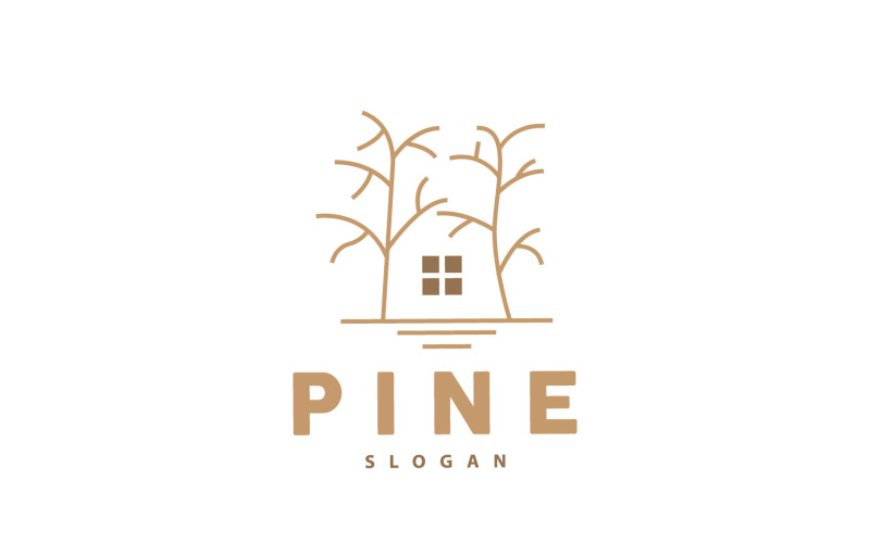 Pine Tree Logo Elegant Simple DesignV5 Logo Template