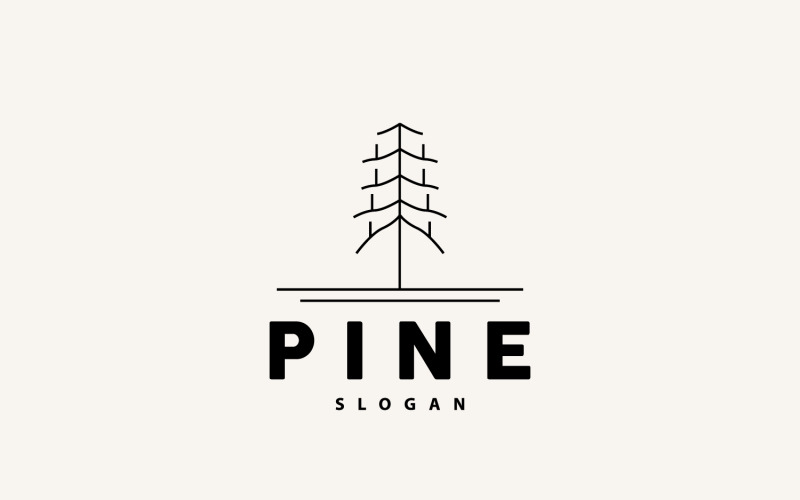 Pine Tree Logo Elegant Simple DesignV7 Logo Template