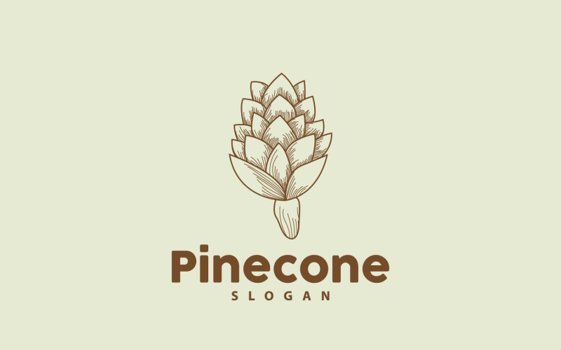 Pinecone Logo Simple Design Pine TreeV25 Logo Template