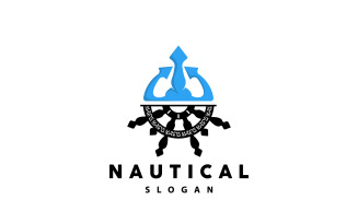 Ship Logo Nautical Maritime Vector SimpleV8