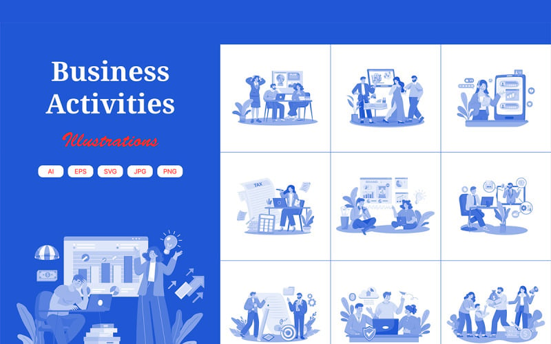 M713_ Business Activities Illustration Pack