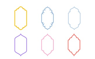 Islamic Vertical Frame Design Bold Line Set 6 - 14