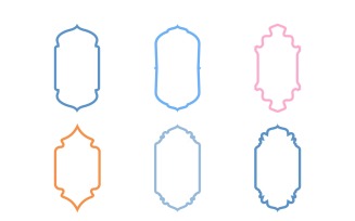 Islamic Vertical Frame Design Bold Line Set 6 - 18