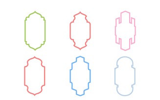 Islamic Vertical Frame Design Bold Line Set 6 - 1