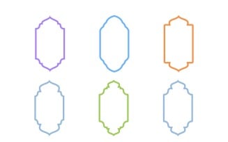 Islamic Vertical Frame Design Bold Line Set 6 - 22