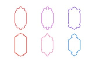 Islamic Vertical Frame Design Bold Line Set 6 - 26
