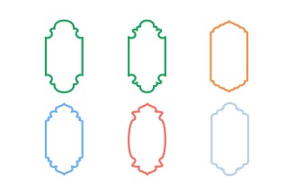 Islamic Vertical Frame Design Bold Line Set 6 - 29