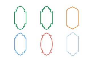 Islamic Vertical Frame Design Bold Line Set 6 - 29