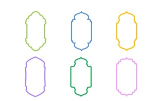 Islamic Vertical Frame Design Bold Line Set 6 - 7