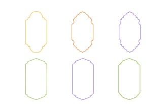 Islamic Vertical Frame Design Thin Line Set 6 - 17