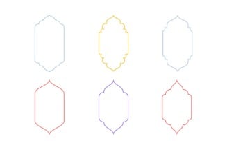 Islamic Vertical Frame Design Thin Line Set 6 - 22