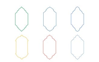 Islamic Vertical Frame Design Thin Line Set 6 - 5