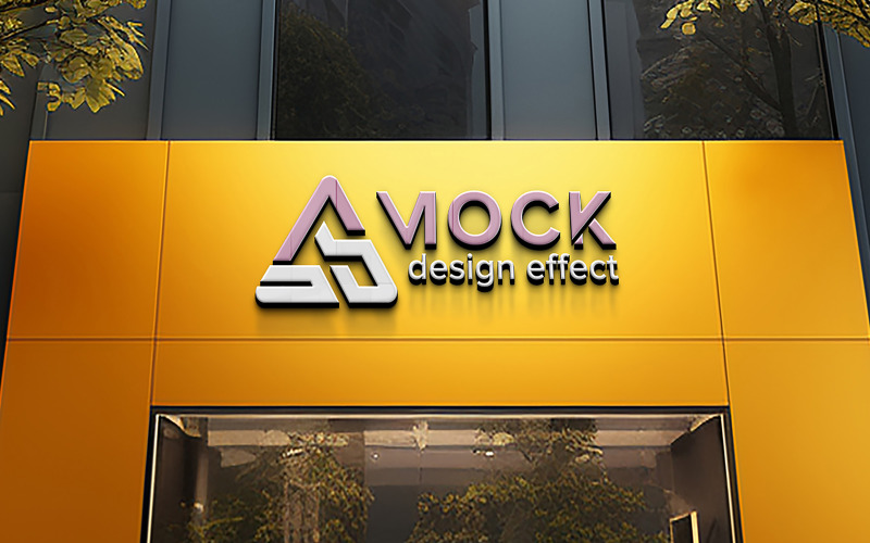 Building front company logo mockup psd template Product Mockup