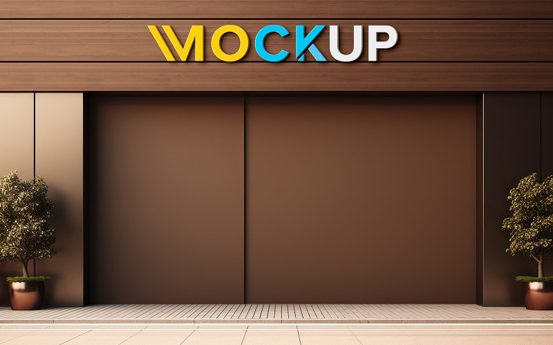 Building front company logo mockup psd Product Mockup