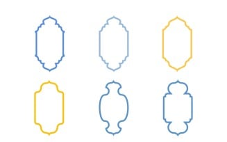Islamic Vertical Frame Design Bold Line Set 6 - 30