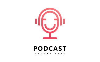 Podcast Logo icon Design Vector Template microphone symbols V6