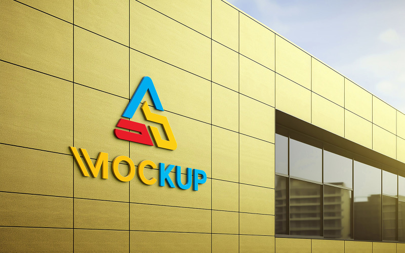 Realistic logo mockup store sign elegant Product Mockup