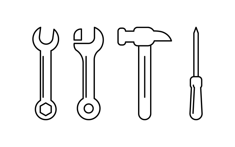 Tool Vector logo icon design illustration V4 Logo Template