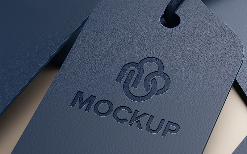 Black price card luxury debossed effect logo mockup Product Mockup