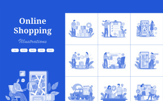 M686_ Online Shopping Illustration Pack