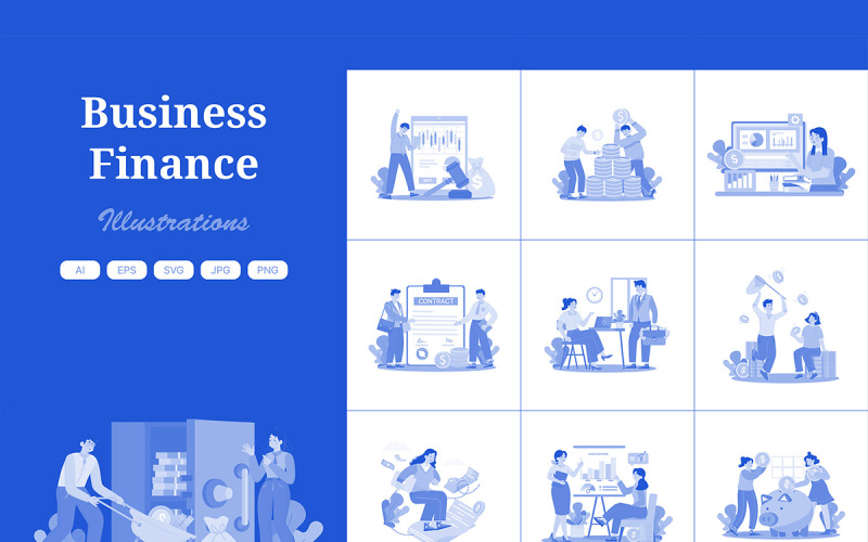 M696_ Business Finance Illustration Pack