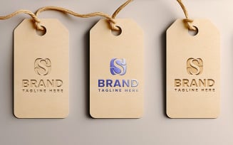 Three hangtag label tag mockup isolated