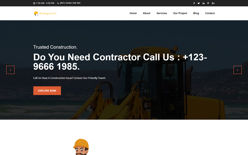 Washington Dc Construction Building Business HTML Template Website Template