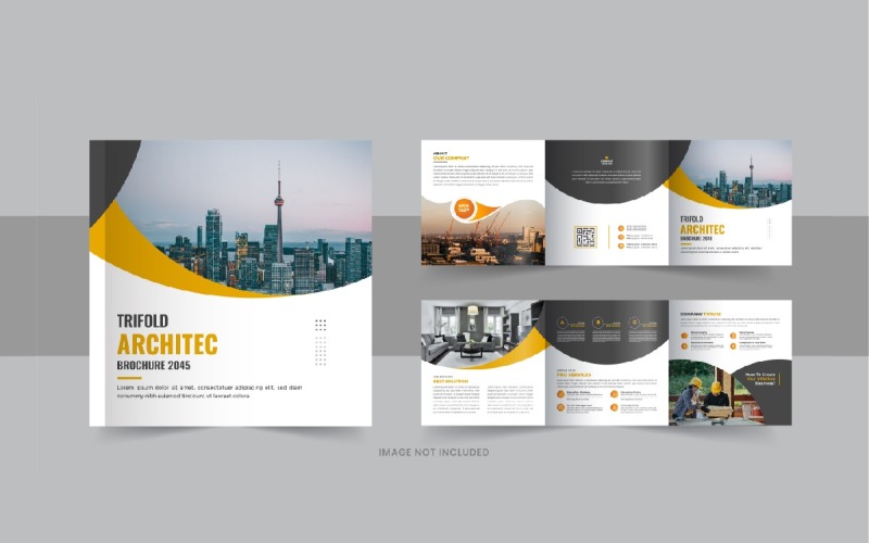 Architechture square trifold brochure or Square trifold brochure design layout Corporate Identity