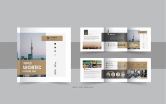 Architechture square trifold brochure or Square trifold brochure design template