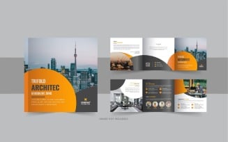 Architechture square trifold brochure or Square trifold brochure layout
