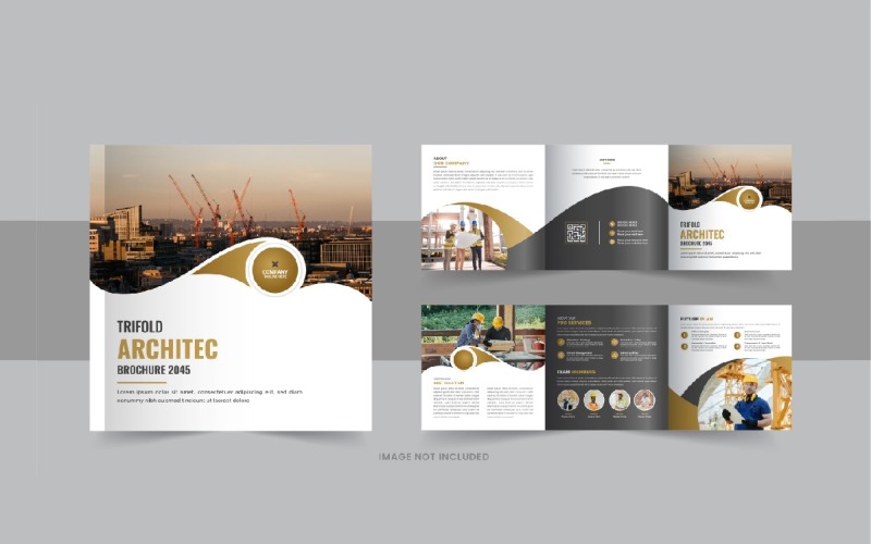 Architechture square trifold brochure or Square trifold brochure template Corporate Identity