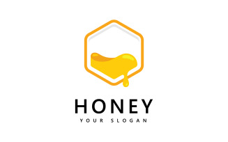 Honey comb logo icon, bees vector design V2