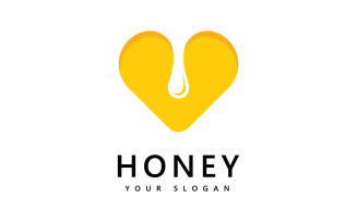Honey comb logo icon, bees vector design V3